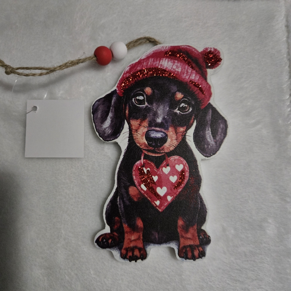 Daschund Valentines Day Ornament
